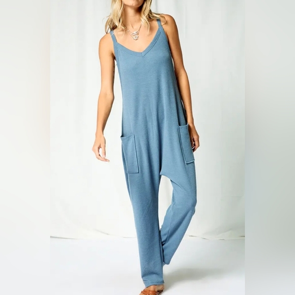 #467 FINAL PRICE 🛑S,M,L BOHO FABULOUS Solid Harem Jumpsuit w/Pockets - Picture 11 of 13